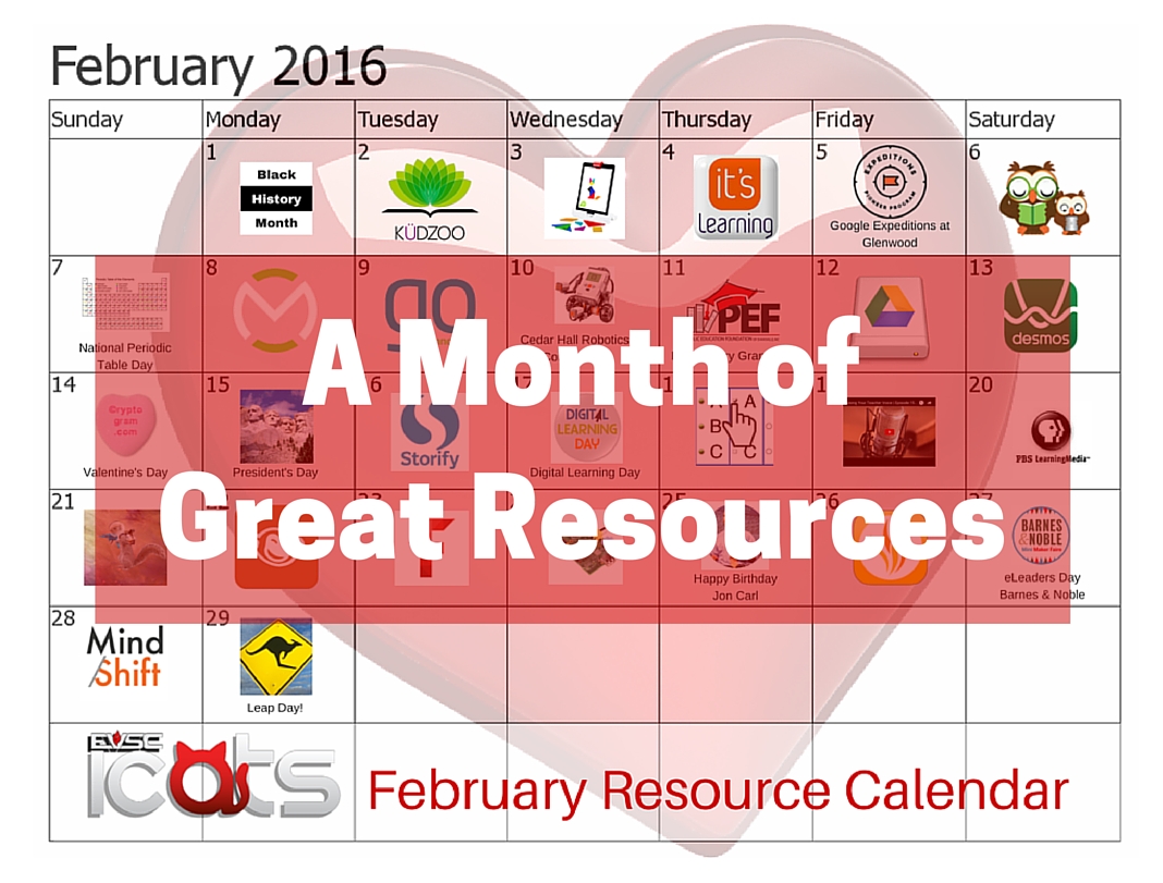 February Digital Resource Calendar | EVSC ICATS