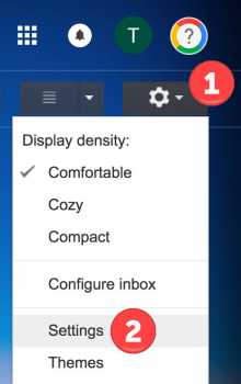 Turn off Gmail Forwarding - Steps 1-2